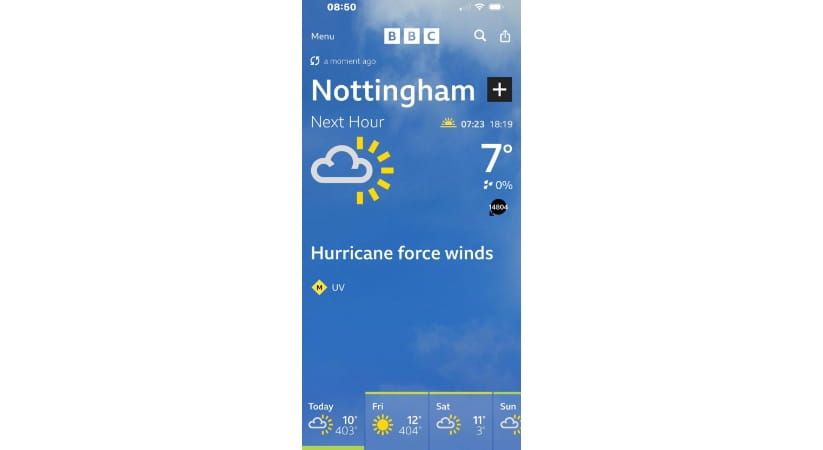 BBC weather app