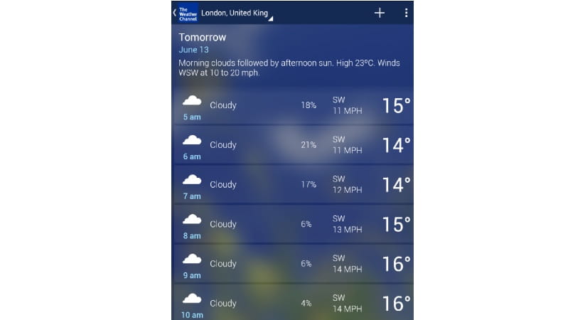 The Weather Channel weather app