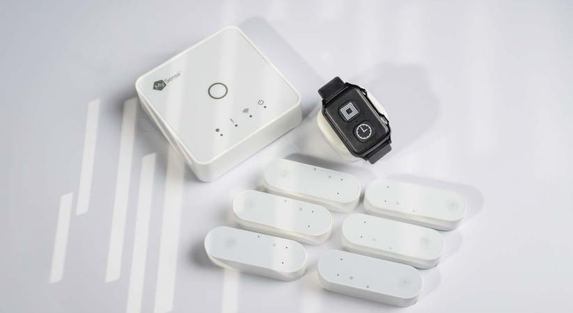 Product shot of MySense equipment against a white background