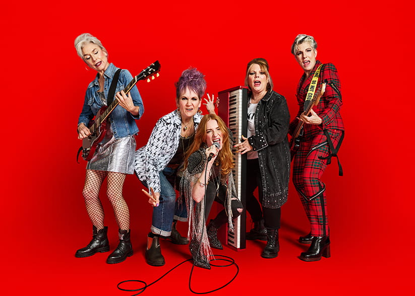 A promotional shot of the cast of Riot Women