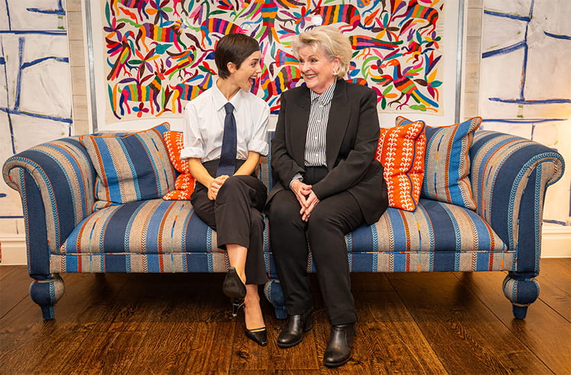 Jessica Reynolds and Brenda Blethyn posing with each other