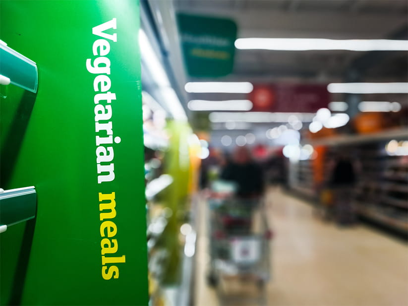 Healthy Vegetarian Meals section in Supermarket