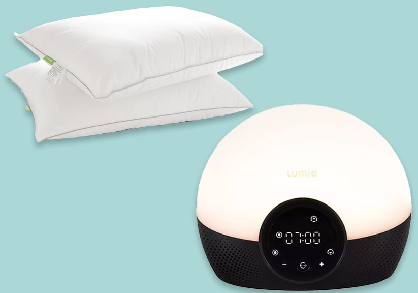 Scooms Hungarian Goose Down Pillow and Lumie Bodyclock Glow 150