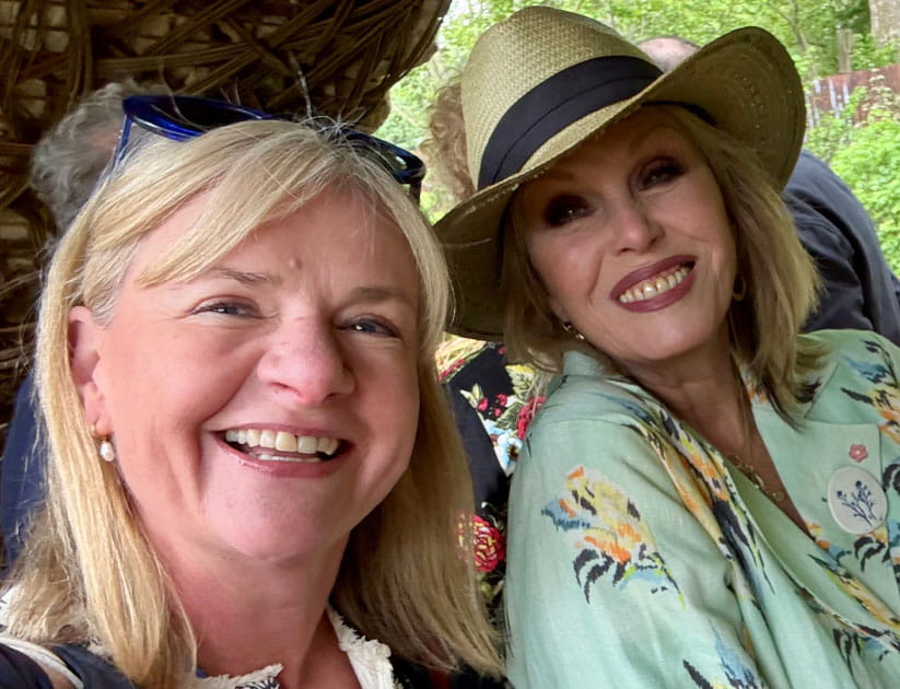 Author Gaby with Joanna Lumely at Chelsea 2026