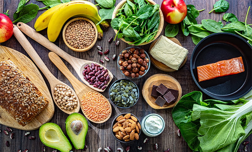 Composition with food products rich in magnesium