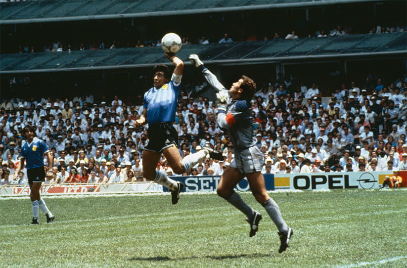 Diego Maradona's infamous 'hand of god' goal