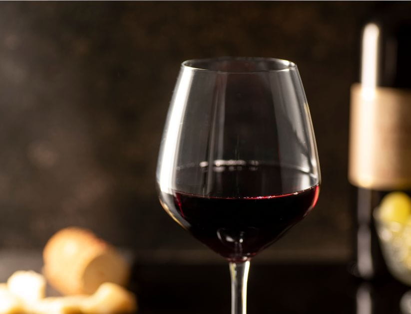 Glass of red wine