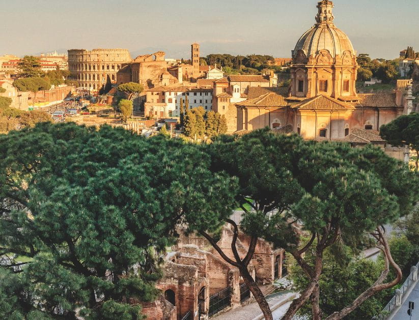 Sunset view of Rome