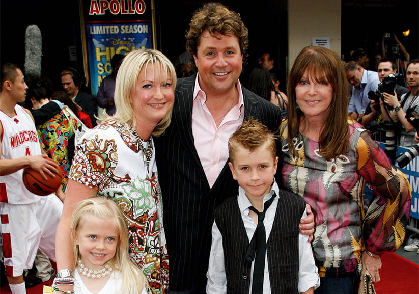 Michael Ball with his family in 2008