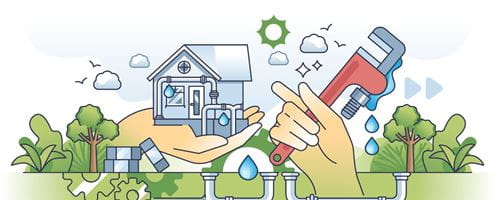 Illustration of water leak repairs