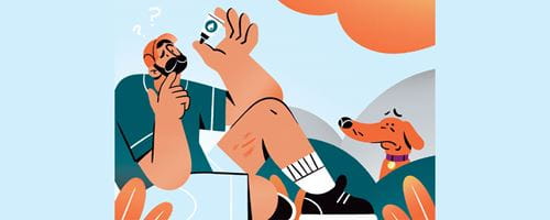 A man ponders whether to use superglue for his wound.