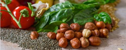 Spinach, chia seeds and nuts that help to boost your magnesium