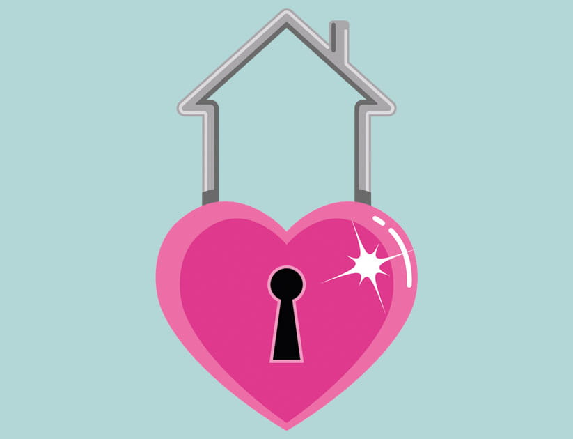 An illustration of a heart with a keyhole
