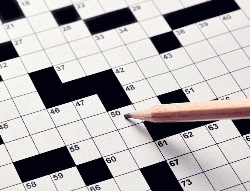 A pencil and a codeword puzzle.