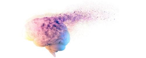 An illustration of a brain slowly fading