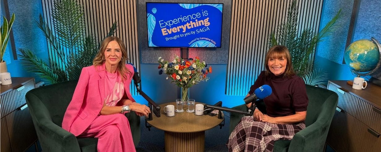 Trinny Woodall and Lorraine Kelly on set