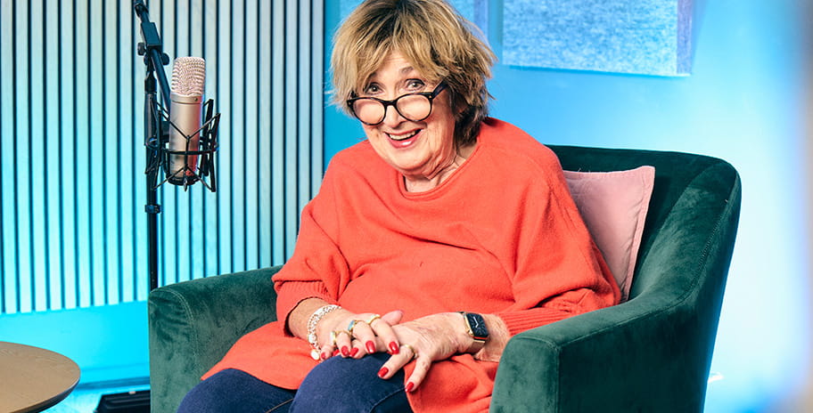 Jenni Murray on the set of the Experience is Everything podcast