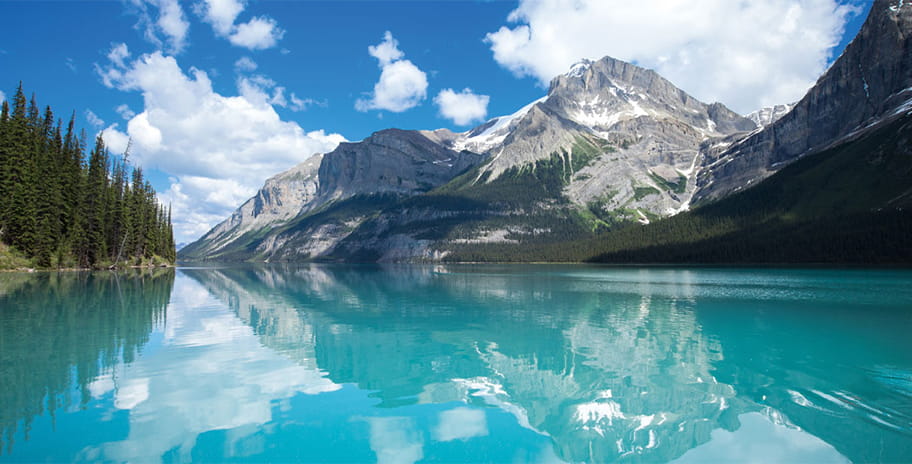 A mountain and lake in Canada