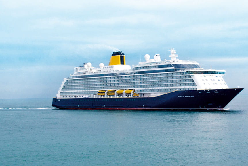 Saga's ocean cruise ship Spirit of Adventure on the open sea
