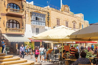 An outdoor cafe in Gozo, Malta