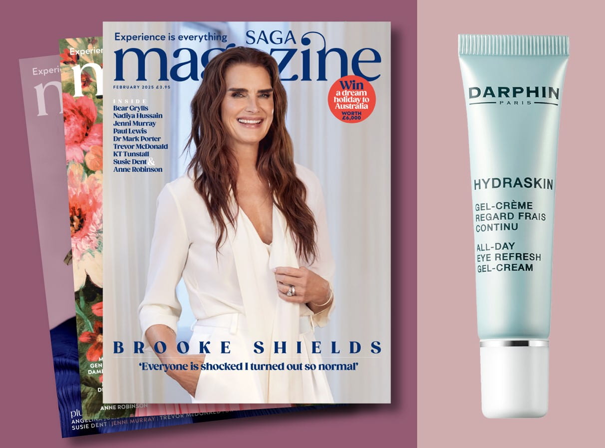 A tube of Darphin Eye Cream next to issues of Saga Magazine