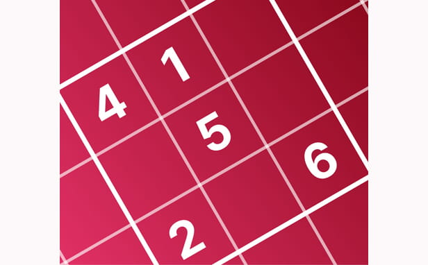 Magenta blocks with some numbers filled in