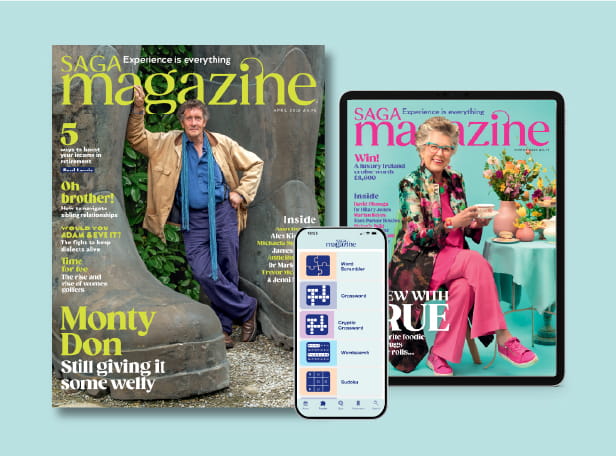 A print magazine, a phone and a tablet