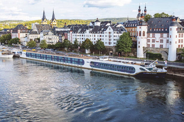Saga river cruise ship Spirit of the Rhine in Koblenz