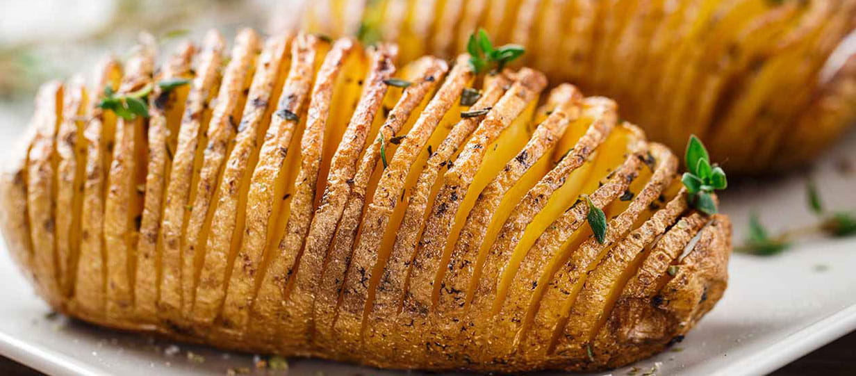 Roast hasselback potato