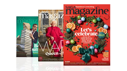 Three of the most recent Saga magazine covers