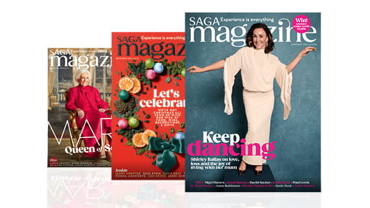 Three of the most recent Saga magazine covers