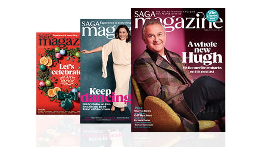 Three of the last print Saga magazine covers