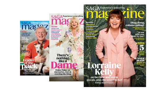 3 of the most recent covers of Saga Magazine