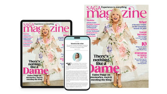 A tablet a mobile phone and a print magazine cover