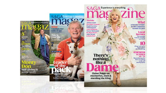 3 of the most recent Saga magazine print covers