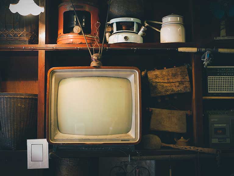 A retro television to represent weird TV shows