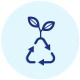 Recycling symbol with leaves