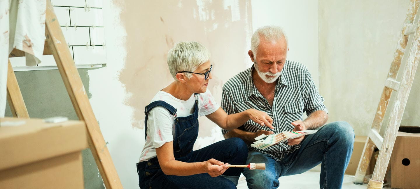 A couple making decorating choices