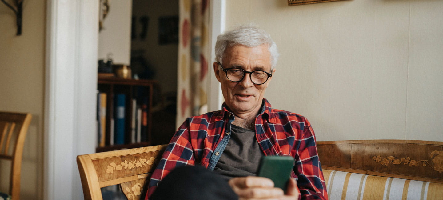 A man looking at his phone