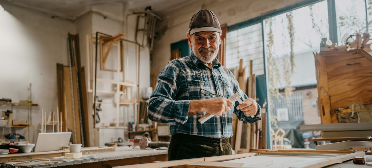 A craftsman working in his workshop