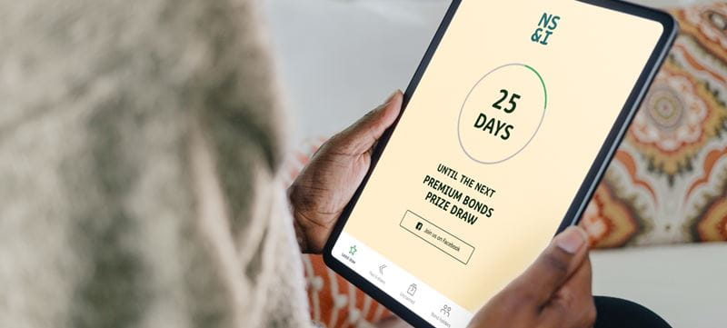 An iPad showing a Premium Bonds screen