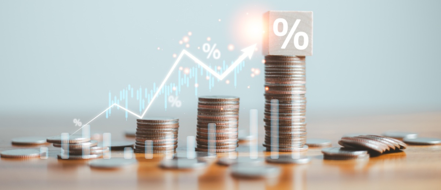 Finance chart showed a significant increase in stock market profits, driven by higher interest rates and steady growth in money investments. finance, growth, increase, interest, money, profit, stock.