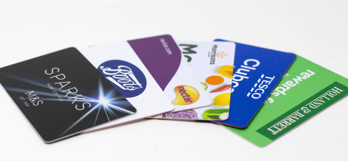 Collection of customer loyalty cards from Boots, Sainsbury's, Marks & Spencer, Holland & Barrett, Morrisons and Tesco supermarkets