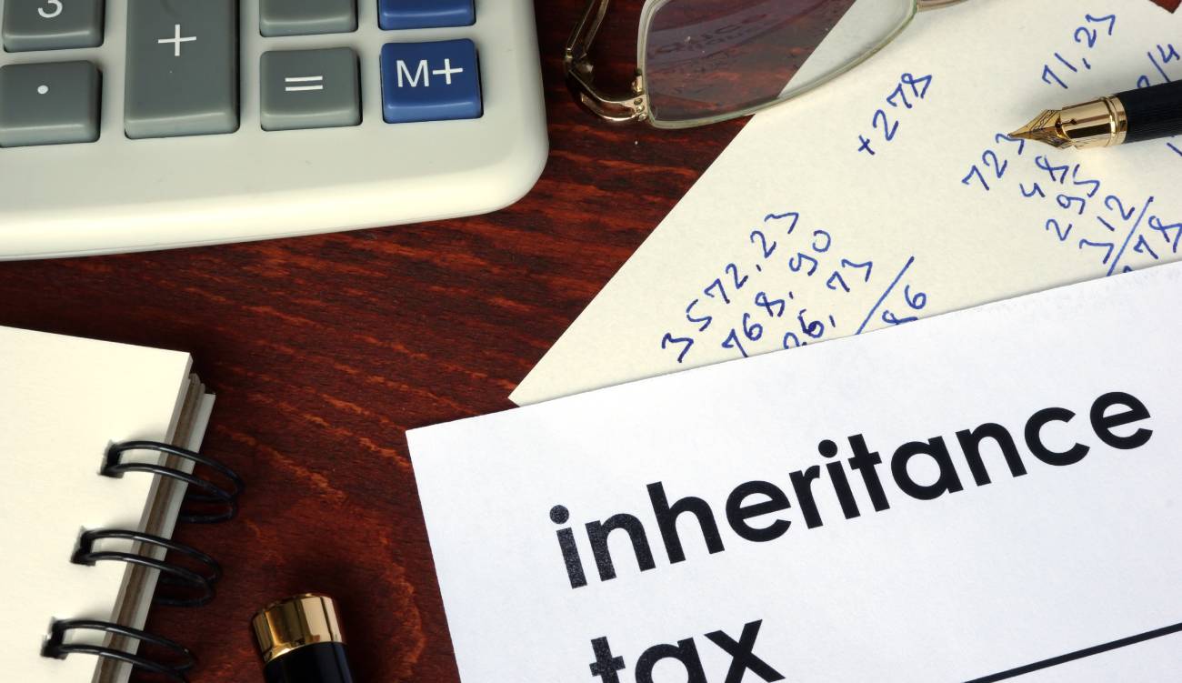Inheritance tax written on a paper. 