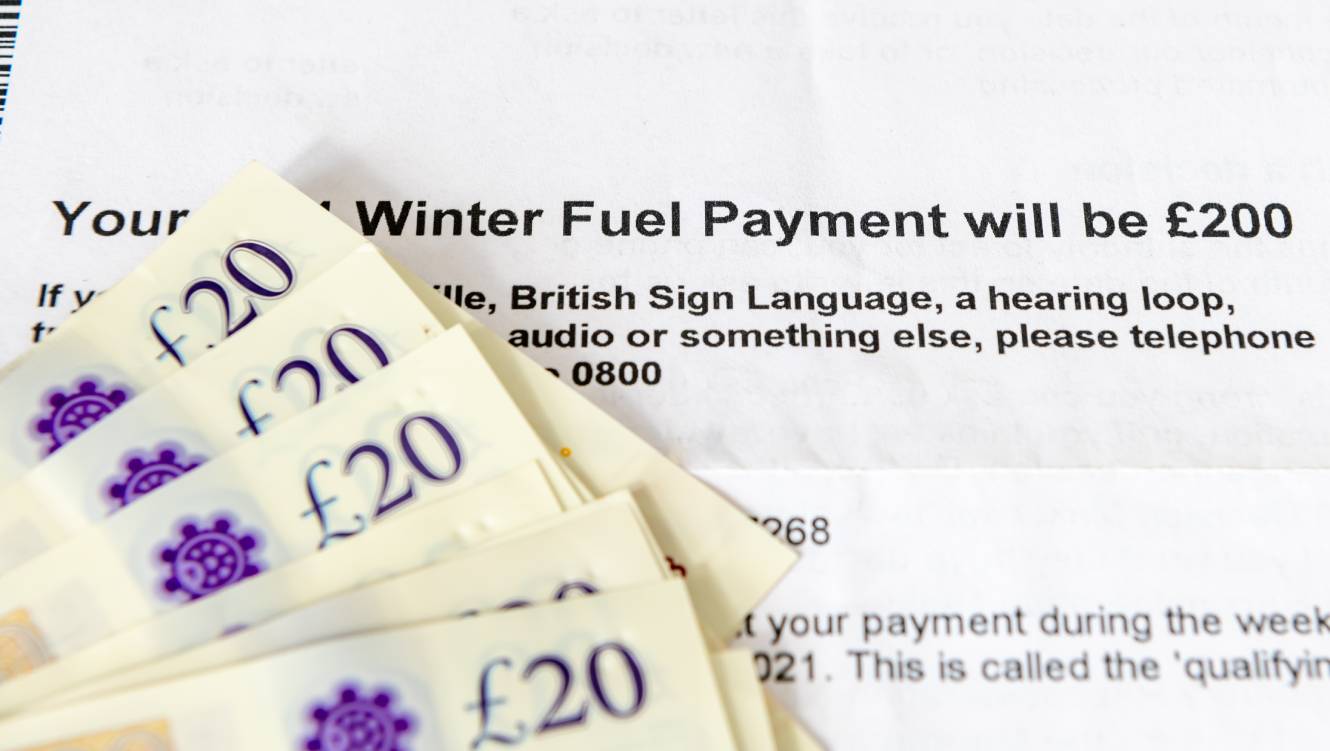 London. UK- 09.11.2024. Close up of a Winter Fuel Payment letter informing the pensioner of a payment to help with heating cost.