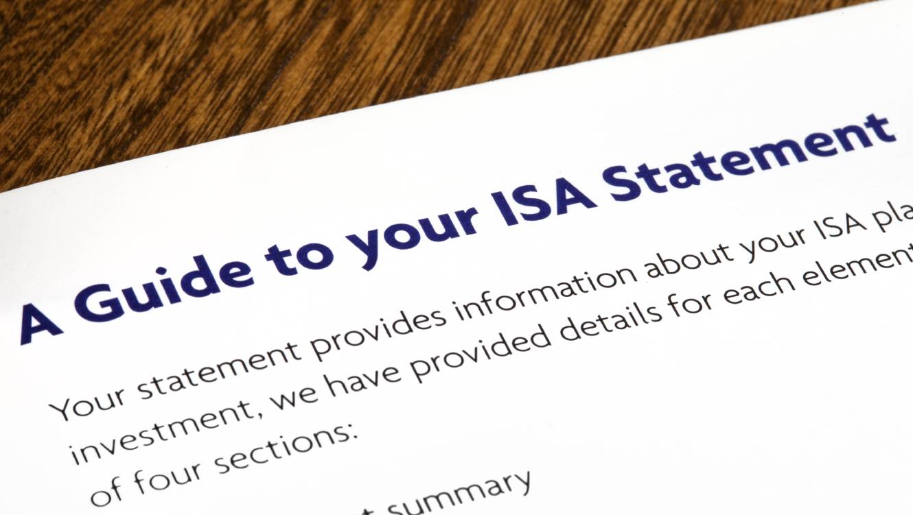 Close-up of a heading for a Guide to your ISA Statement in an information booklet.