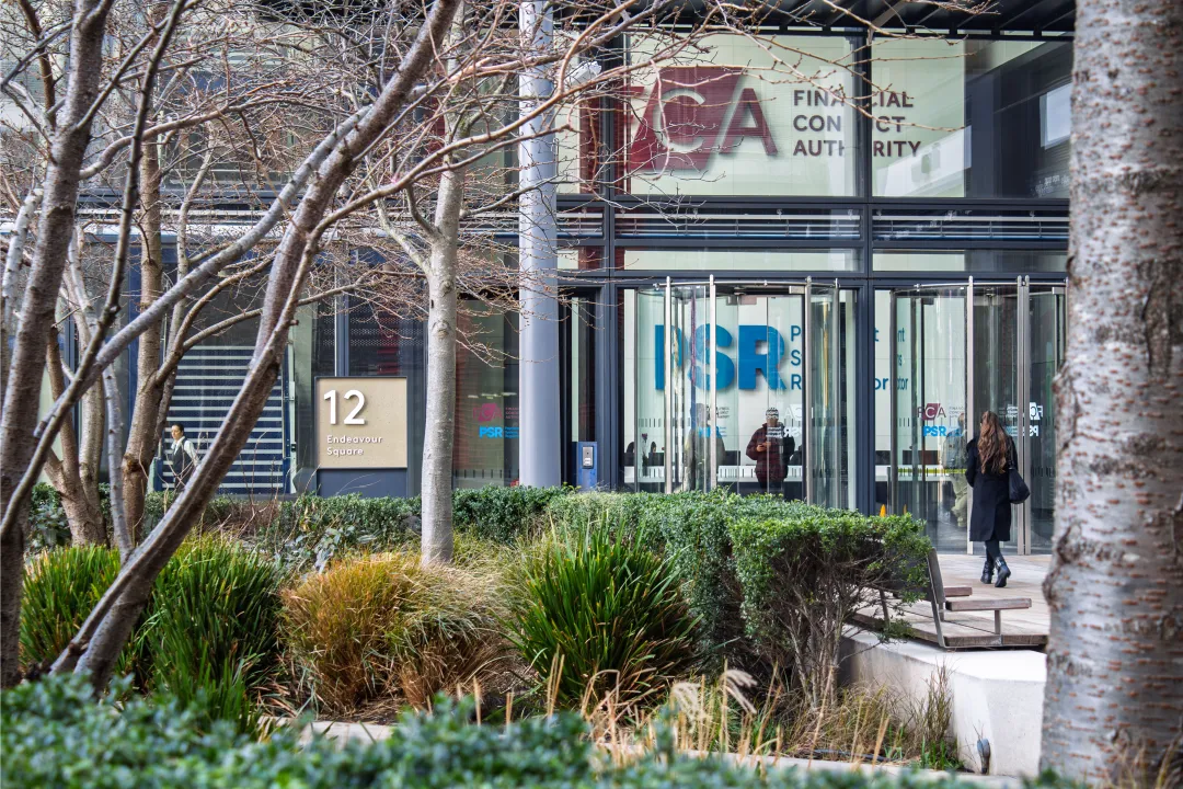 FCA London office entrance.