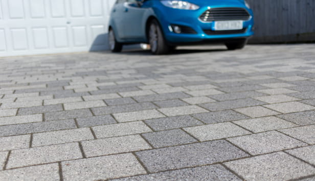 A car on a driveway