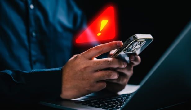 A person holding a smartphone