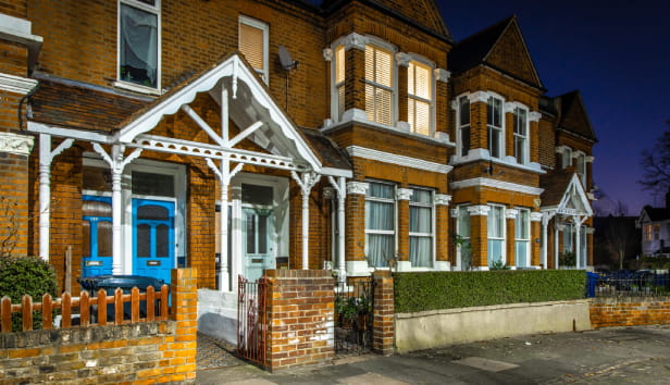 Chiswick suburb in the night, London